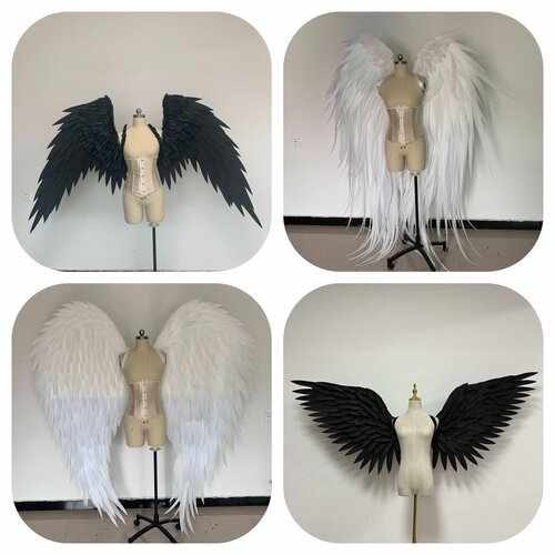 Our angel wings collection made from artificial feathers, like EVA material or Pearl Cotton