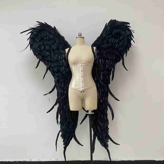 Black Fantasy Angel Devil Wings From Goose Feathers