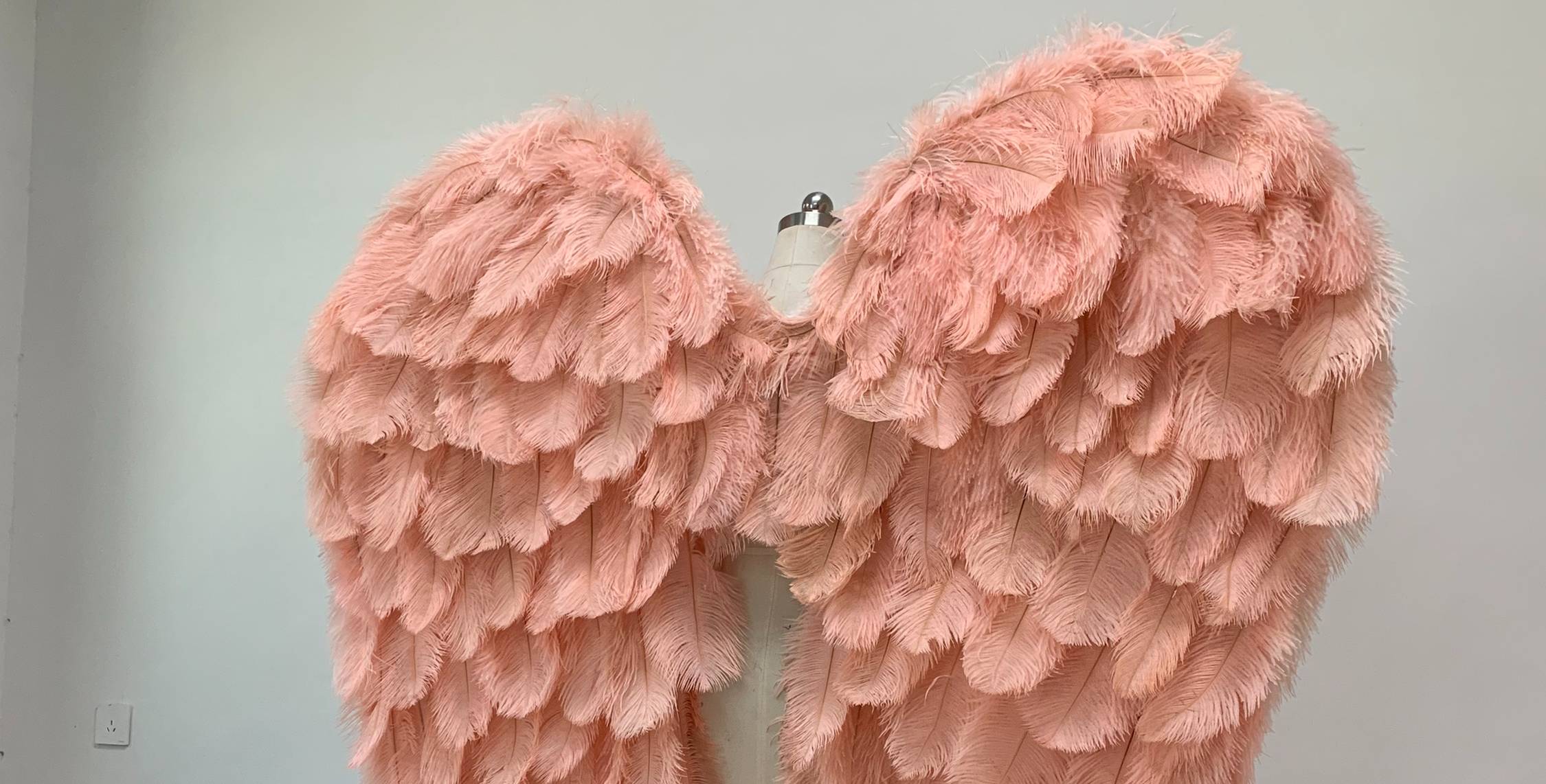 Our luxury ostrich wings. Made from ostrich feathers. Suitable for angel costume photoshoots especially for boudoirs.